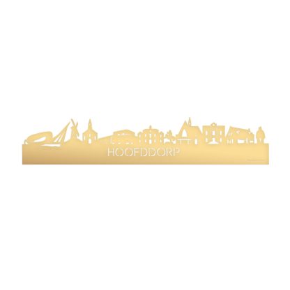 Skyline Hoofddorp Metallic Goud gerecycled kunststof cadeau decoratie relatiegeschenk van WoodWideCities