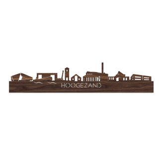 Skyline Hoogezand Noten houten cadeau decoratie relatiegeschenk van WoodWideCities