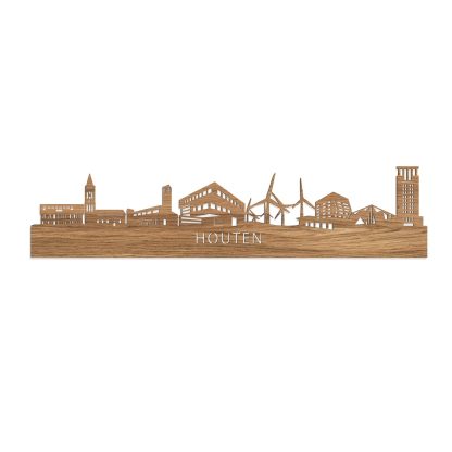 Skyline Houten Eiken houten cadeau decoratie relatiegeschenk van WoodWideCities