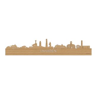 Skyline IJmuiden Bamboe houten cadeau decoratie relatiegeschenk van WoodWideCities