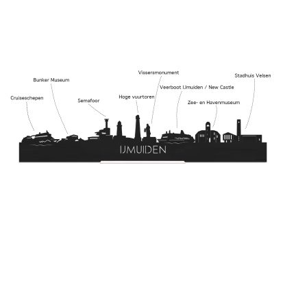 Skyline IJmuiden Bamboe houten cadeau decoratie relatiegeschenk van WoodWideCities