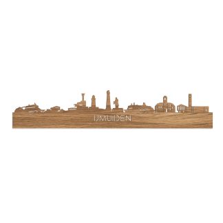 Skyline IJmuiden Eiken houten cadeau decoratie relatiegeschenk van WoodWideCities