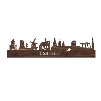 Skyline IJsselstein Noten houten cadeau decoratie relatiegeschenk van WoodWideCities