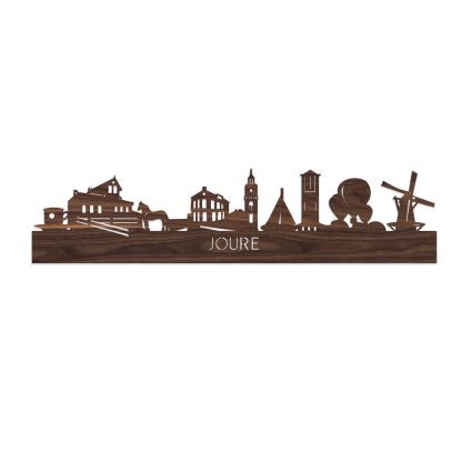 Skyline Joure Noten houten cadeau decoratie relatiegeschenk van WoodWideCities