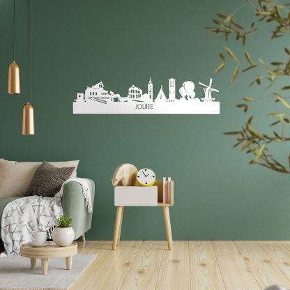 Skyline Joure Wit glanzend gerecycled kunststof cadeau decoratie relatiegeschenk van WoodWideCities