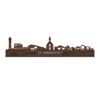 Skyline Julianadorp Noten houten cadeau decoratie relatiegeschenk van WoodWideCities