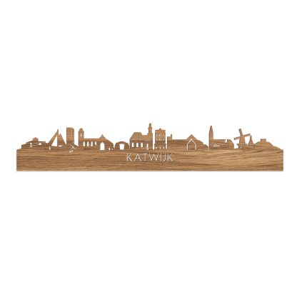 Skyline Katwijk Eiken houten cadeau decoratie relatiegeschenk van WoodWideCities