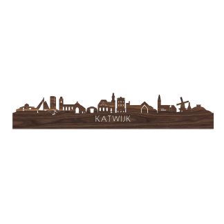 Skyline Katwijk Noten houten cadeau decoratie relatiegeschenk van WoodWideCities