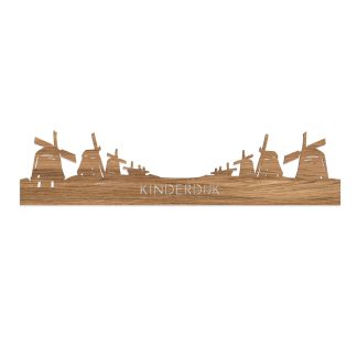 Skyline Kinderdijk Eiken houten cadeau decoratie relatiegeschenk van WoodWideCities