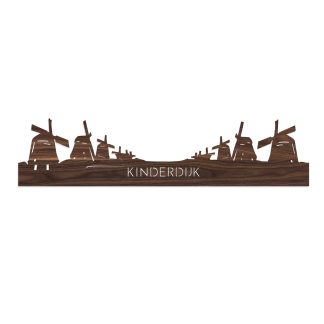 Skyline Kinderdijk Noten houten cadeau decoratie relatiegeschenk van WoodWideCities