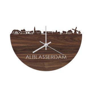 Skyline Klok Alblasserdam Noten houten cadeau decoratie relatiegeschenk van WoodWideCities