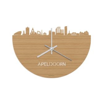 Skyline Klok Apeldoorn Bamboe houten cadeau wanddecoratie relatiegeschenk van WoodWideCities