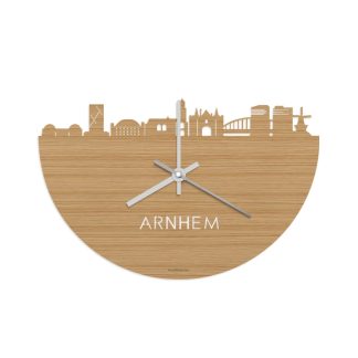 Skyline Klok Arnhem Bamboe Bamboe  houten cadeau wanddecoratie relatiegeschenk van WoodWideCities