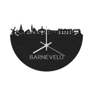 Skyline Klok Barneveld Black Zwart houten cadeau wanddecoratie relatiegeschenk van WoodWideCities