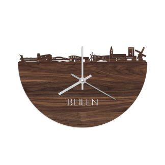 Skyline Klok Beilen Noten houten cadeau wanddecoratie relatiegeschenk van WoodWideCities