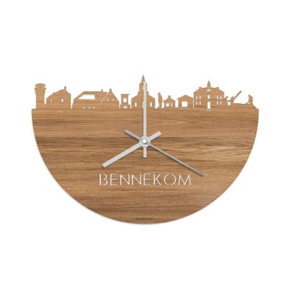 Skyline Klok Bennekom Eiken houten cadeau decoratie relatiegeschenk van WoodWideCities