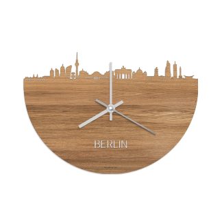 Skyline Klok Berlijn Eiken houten cadeau wanddecoratie relatiegeschenk van WoodWideCities