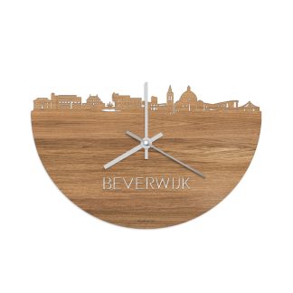 Skyline Klok Beverwijk Eiken houten cadeau wanddecoratie relatiegeschenk van WoodWideCities