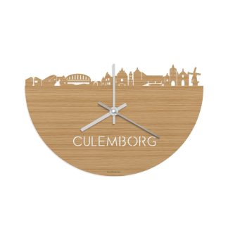 Skyline Klok Culemborg Bamboe houten cadeau wanddecoratie relatiegeschenk van WoodWideCities