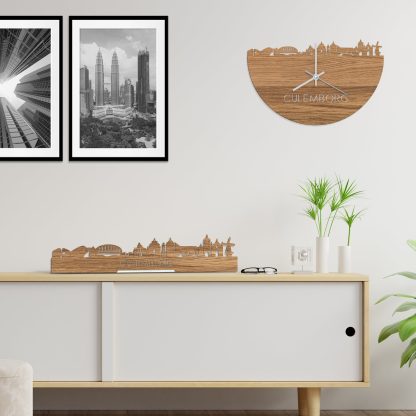 Skyline Klok Culemborg Eiken houten cadeau wanddecoratie relatiegeschenk van WoodWideCities