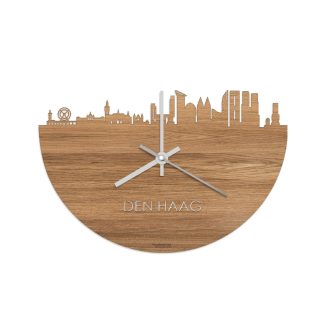 Skyline Klok Den Haag Eiken houten cadeau wanddecoratie relatiegeschenk van WoodWideCities