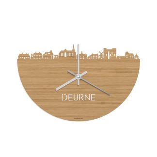 Skyline Klok Deurne Bamboe houten cadeau decoratie relatiegeschenk van WoodWideCities