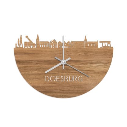 Skyline Klok Doesburg Eiken houten cadeau decoratie relatiegeschenk van WoodWideCities