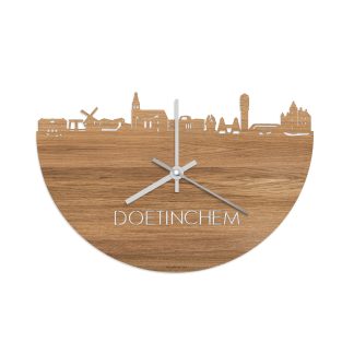 Skyline Klok Doetinchem Eiken houten cadeau wanddecoratie relatiegeschenk van WoodWideCities