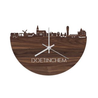 Skyline Klok Doetinchem Noten houten cadeau wanddecoratie relatiegeschenk van WoodWideCities