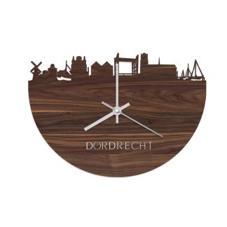 Skyline Klok Dordrecht Noten houten cadeau wanddecoratie relatiegeschenk van WoodWideCities