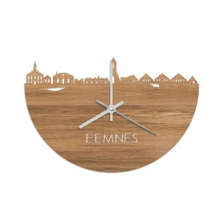 Skyline Klok Eemnes Eiken houten cadeau wanddecoratie relatiegeschenk van WoodWideCities