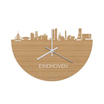 Skyline Klok Eindhoven Bamboe Bamboe  houten cadeau wanddecoratie relatiegeschenk van WoodWideCities