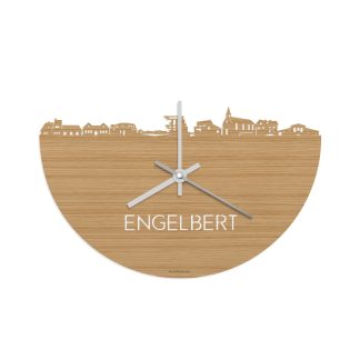 Skyline Klok Engelbert Bamboe houten cadeau wanddecoratie relatiegeschenk van WoodWideCities