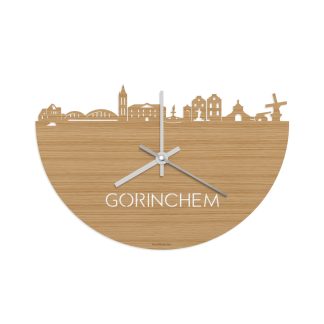 Skyline Klok Gorinchem Bamboe houten cadeau wanddecoratie relatiegeschenk van WoodWideCities