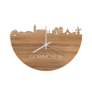 Skyline Klok Gorinchem Eiken houten cadeau wanddecoratie relatiegeschenk van WoodWideCities