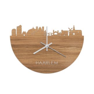 Skyline Klok Haarlem Eiken Eiken  houten cadeau wanddecoratie relatiegeschenk van WoodWideCities