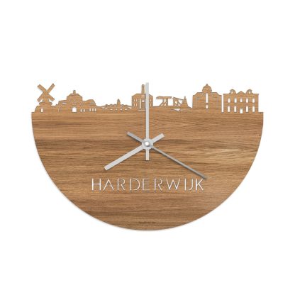 Skyline Klok Harderwijk Eiken houten cadeau wanddecoratie relatiegeschenk van WoodWideCities