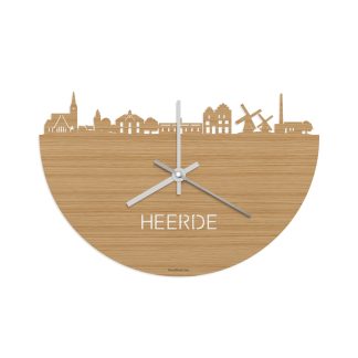 Skyline Klok Heerde Bamboe houten cadeau decoratie relatiegeschenk van WoodWideCities