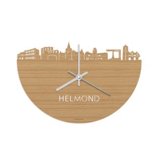 Skyline Klok Helmond Bamboe Bamboe  houten cadeau wanddecoratie relatiegeschenk van WoodWideCities