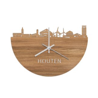 Skyline Klok Houten Eiken houten cadeau wanddecoratie relatiegeschenk van WoodWideCities