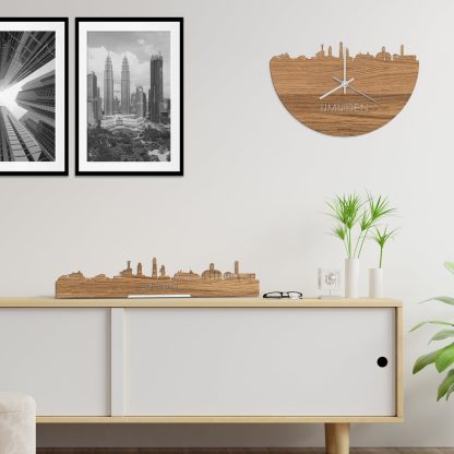 Skyline Klok IJmuiden Eiken houten cadeau decoratie relatiegeschenk van WoodWideCities