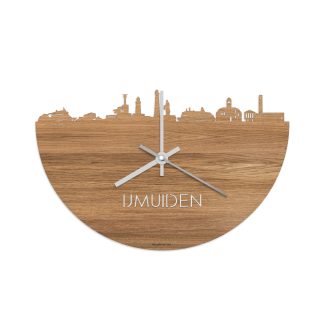 Skyline Klok IJmuiden Eiken houten cadeau decoratie relatiegeschenk van WoodWideCities