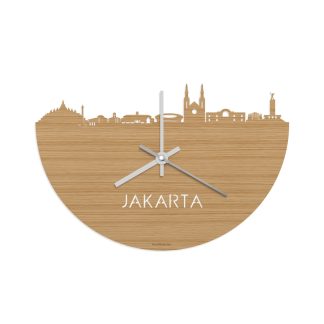 Skyline Klok Jakarta Bamboe houten cadeau decoratie relatiegeschenk van WoodWideCities