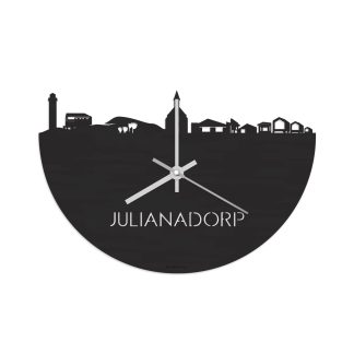 Skyline Klok Julianadorp Black Zwart houten cadeau decoratie relatiegeschenk van WoodWideCities