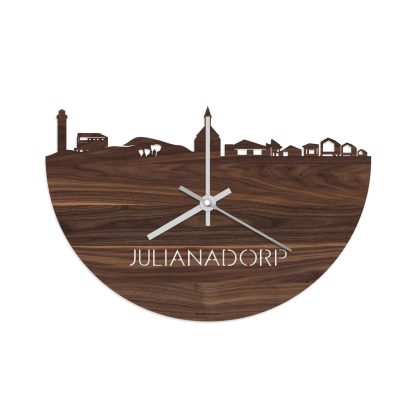 Skyline Klok Julianadorp Noten houten cadeau decoratie relatiegeschenk van WoodWideCities