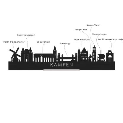 Skyline Klok Kampen Bamboe houten cadeau decoratie relatiegeschenk van WoodWideCities