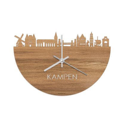 Skyline Klok Kampen Eiken houten cadeau decoratie relatiegeschenk van WoodWideCities