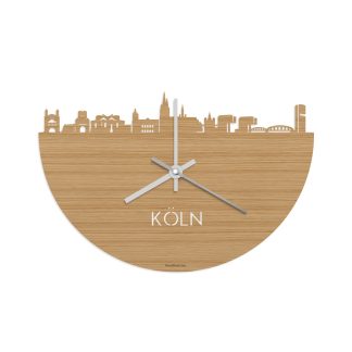 Skyline Klok Köln Bamboe houten cadeau decoratie relatiegeschenk van WoodWideCities