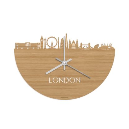 Skyline Klok London Bamboe houten cadeau wanddecoratie relatiegeschenk van WoodWideCities