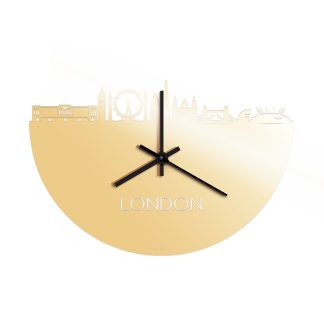 Skyline Klok London Metallic Goud gerecycled kunststof cadeau wanddecoratie relatiegeschenk van WoodWideCities